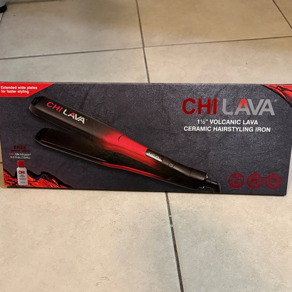 CHI Lava Ceramic Hairstyling Iron - Red and Black
